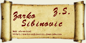 Žarko Sibinović vizit kartica